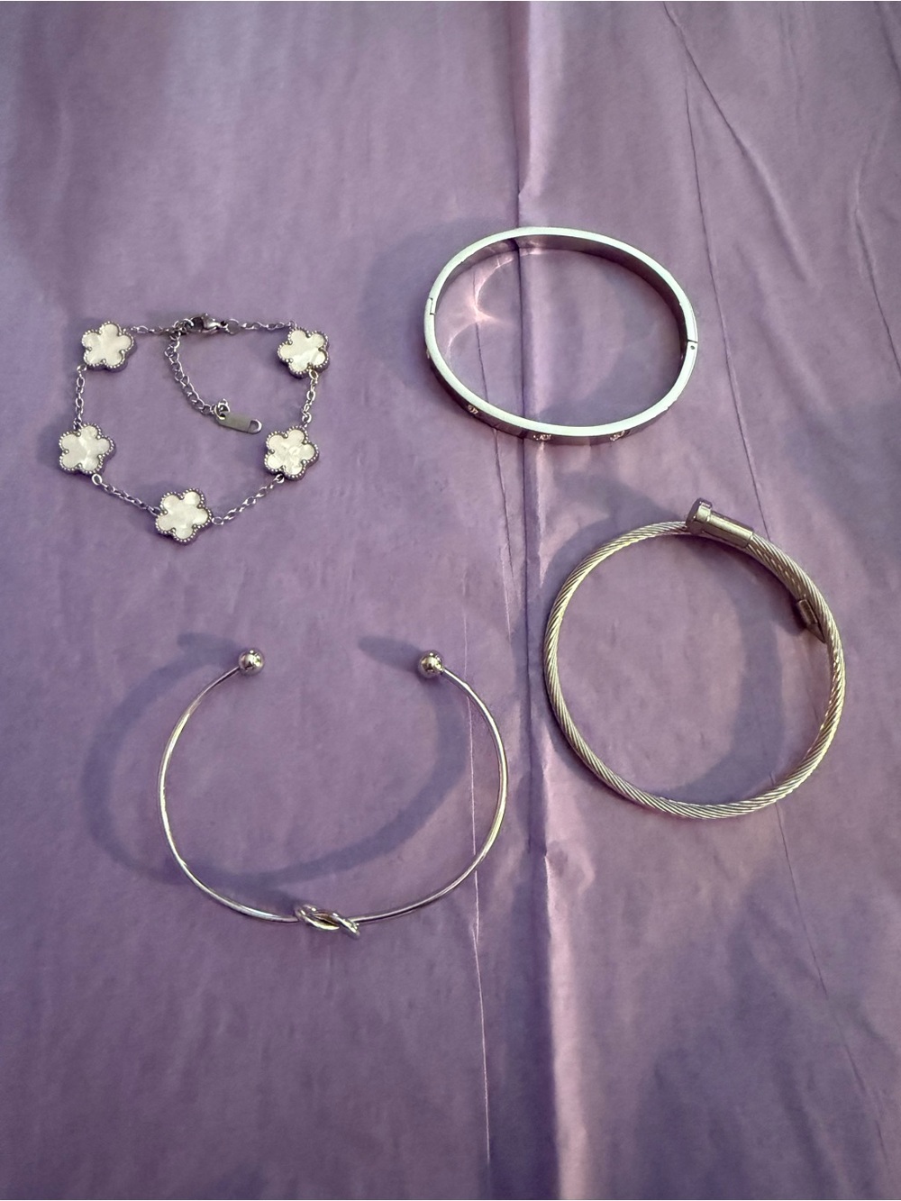 Women's Silver-Tone 4-Piece Bracelet Set - Mixed Styles